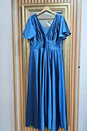 VESTIDO SATIN MANGA CAMPANA