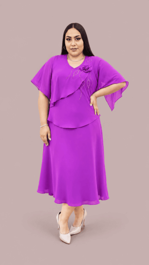 Vestido de gasa con capas